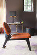 MoonLounger Oak stained Orange cushion